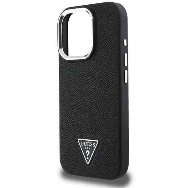 Guess Grained Triangle MagSafe case for iPhone 16 Pro - black - Cell phone cases and covers<<<HurtelXML