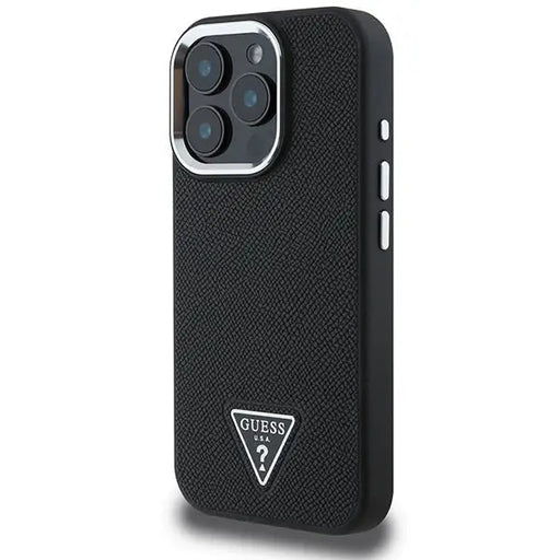 Guess Grained Triangle MagSafe case for iPhone 16 Pro - black - Cell phone cases and covers<<<HurtelXML