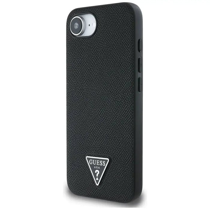 Guess Grained Triangle MagSafe case for iPhone 16e - black - Cell phone cases and covers<<<HurtelXML
