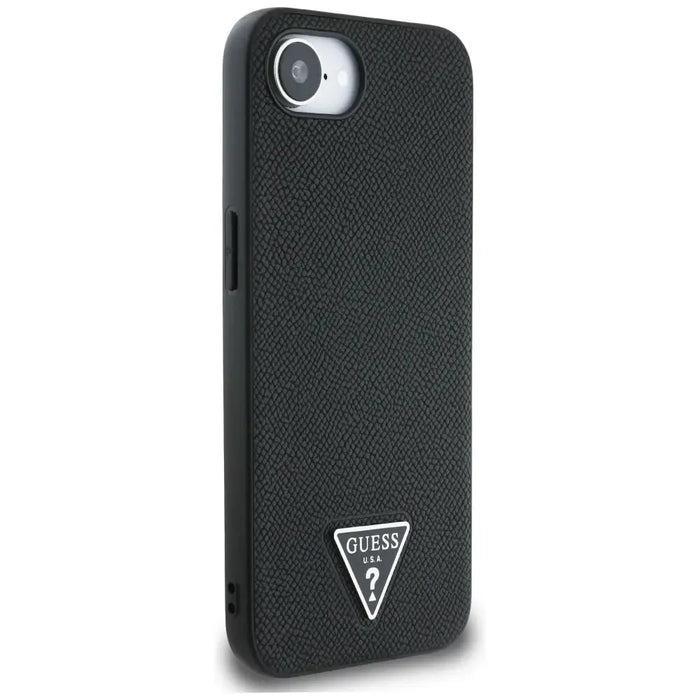 Guess Grained Triangle MagSafe case for iPhone 16e - black - Cell phone cases and covers<<<HurtelXML