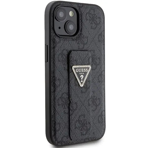 Guess Grip Stand 4G Triangle Strass case for iPhone 15 - black - Cell phone cases and covers<<<HurtelXML