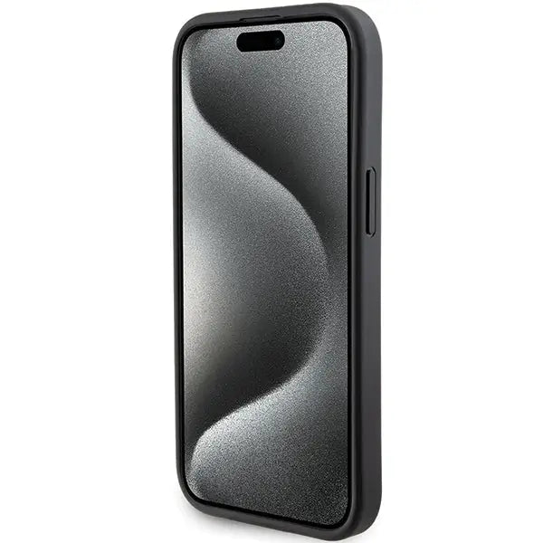 Guess Grip Stand 4G Triangle Strass case for iPhone 15 - black - Cell phone cases and covers<<<HurtelXML