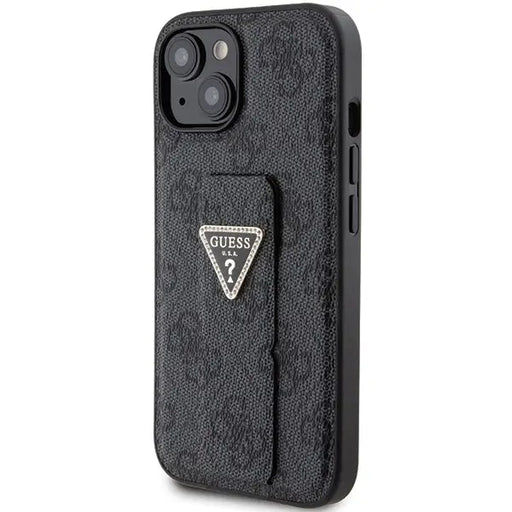 Guess Grip Stand 4G Triangle Strass case for iPhone 15 - black - Cell phone cases and covers<<<HurtelXML