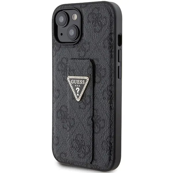 Guess Grip Stand 4G Triangle Strass case for iPhone 15 - black - Cell phone cases and covers<<<HurtelXML