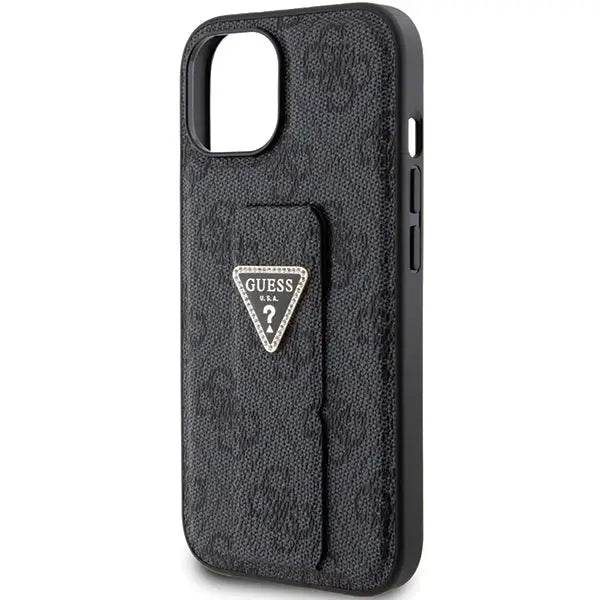Guess Grip Stand 4G Triangle Strass case for iPhone 15 - black - Cell phone cases and covers<<<HurtelXML