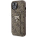 Guess Grip Stand 4G Triangle Strass case for iPhone 15 - brown - Cell phone cases and covers<<<HurtelXML