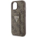 Guess Grip Stand 4G Triangle Strass case for iPhone 15 - brown - Cell phone cases and covers<<<HurtelXML