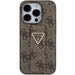 Guess Grip Stand 4G Triangle Strass case for iPhone 15 Pro - brown - Cell phone cases and covers<<<HurtelXML