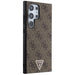 Guess Grip Stand 4G Triangle Strass Case for Samsung Galaxy S24 Ultra - Brown - Cell phone cases and covers<<<HurtelXML