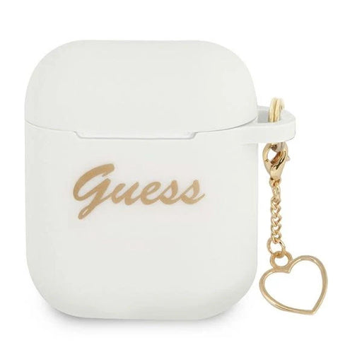 Guess GUA2LSCHSH AirPods 1/2 cover white/white Silicone Charm Heart Collection - Cell phone cases and covers<<<HurtelXML