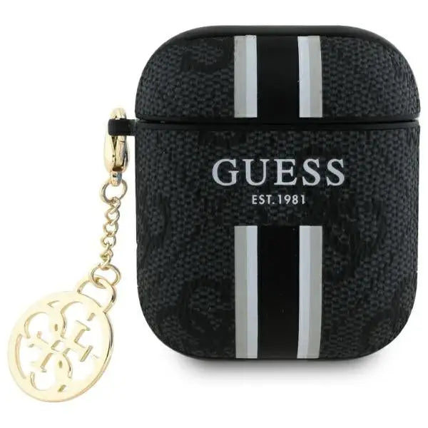 Guess GUA2P4RPSK AirPods 1/2 cover black/black 4G Printed Stripes Charm - Cell phone cases and covers<<<HurtelXML