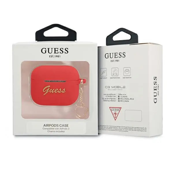 Guess GUA3LSCHSR AirPods 3 cover red/red Silicone Charm Heart Collection - Cell phone cases and covers<<<HurtelXML