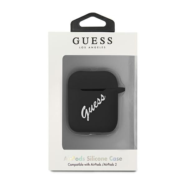 Guess GUACA2LSVSBW AirPods cover black/white Silicone Vintage - Cell phone cases and covers<<<HurtelXML