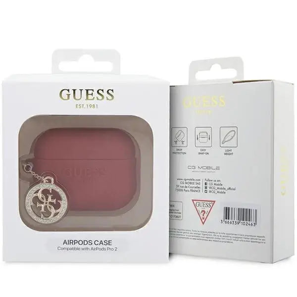 Guess GUAP23DSLGHDF AirPods Pro 2 cover red 3D Rubber 4G Diamond Charm - Cell phone cases and covers<<<HurtelXML