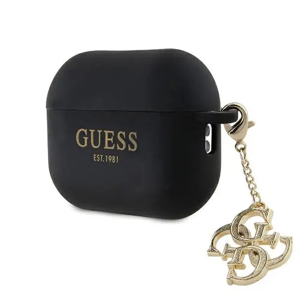 Guess GUAP2LECG4K case for AirPods Pro 2 cover - black Liquid Silicone Glitter Triangle Charm - Cell phone cases