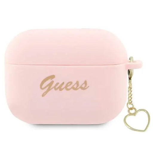 Guess GUAP2LSCHSP AirPods Pro 2 cover pink/pink Silicone Charm Heart Collection - Cell phone cases