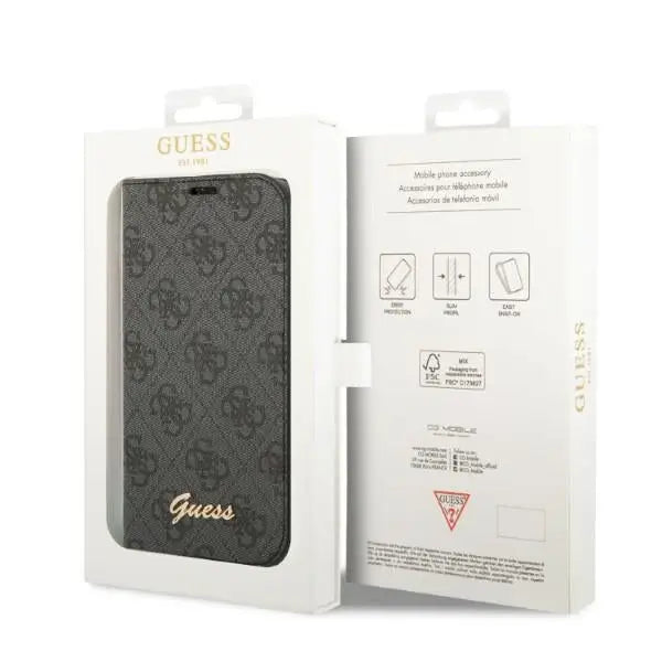 Guess GUBKP14LHG4SHK iPhone 14 Pro 6.1 ’black / black book 4G Vintage Gold Logo - Cell phone cases