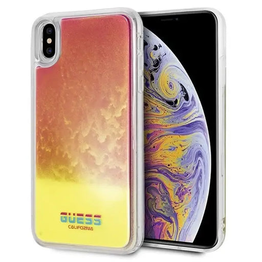 Guess GUHCI65GLCPI iPhone Xs Max różowy /pink hard case California Glow in the dark - Cell phone cases