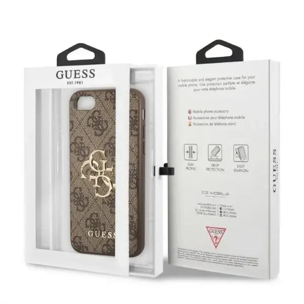 Guess GUHCI84GMGBR iPhone 7/8/SE 2020/2022 brown/brown hardcase 4G Big Metal Logo - Cell phone cases
