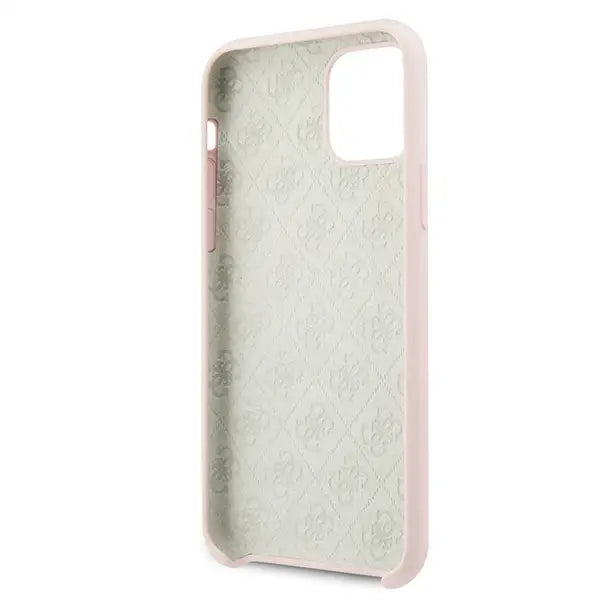 Guess GUHCN58LS4GLP iPhone 11 Pro light pink/light pink hard case Silicone 4G Tone On Tone - Cell phone cases