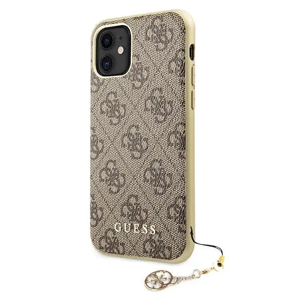 Guess GUHCN61GF4GBR iPhone 11 6.1’’ / Xr brown/brown hard case 4G Charms Collection - Cell phone cases