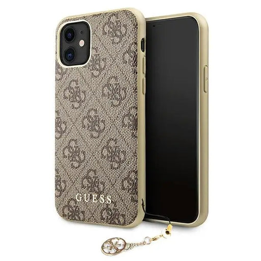 Guess GUHCN61GF4GBR iPhone 11 6.1’’ / Xr brown/brown hard case 4G Charms Collection - Cell phone cases