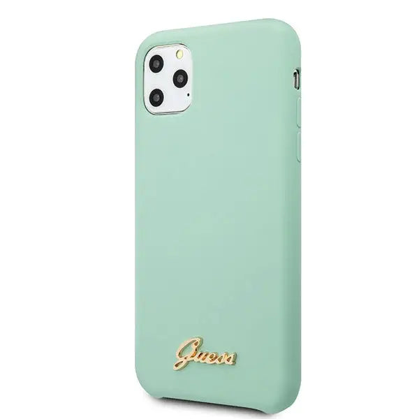 Guess GUHCN65LSLMGG iPhone 11 Pro Max green/green hard case Silicone Vintage Gold Logo - Cell phone cases