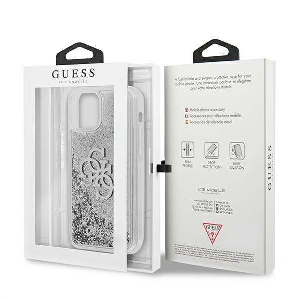 Guess GUHCP12LLG4GSI iPhone 12 Pro Max 6.7’’ silver/silver hardcase 4G Big Liquid Glitter - Cell phone cases