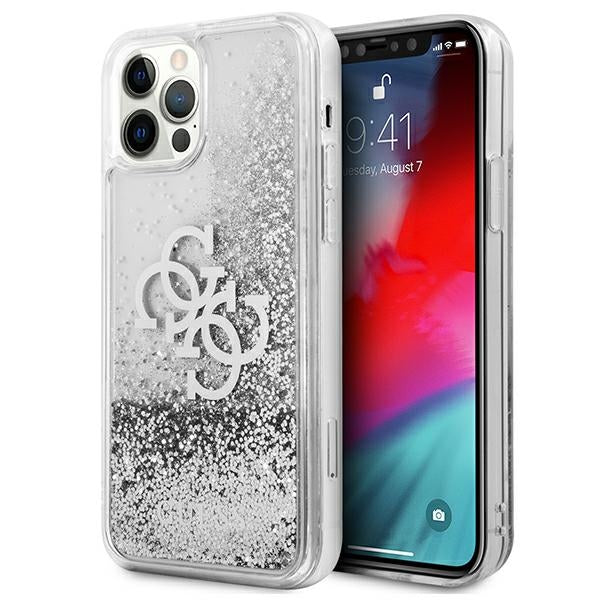 Guess GUHCP12LLG4GSI iPhone 12 Pro Max 6.7’’ silver/silver hardcase 4G Big Liquid Glitter - Cell phone cases