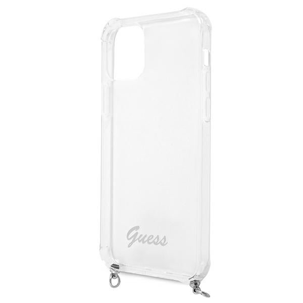 Guess GUHCP12MKC4GSSI iPhone 12/12 Pro 6.1’’ Transparent hardcase 4G Silver Chain - Cell phone cases