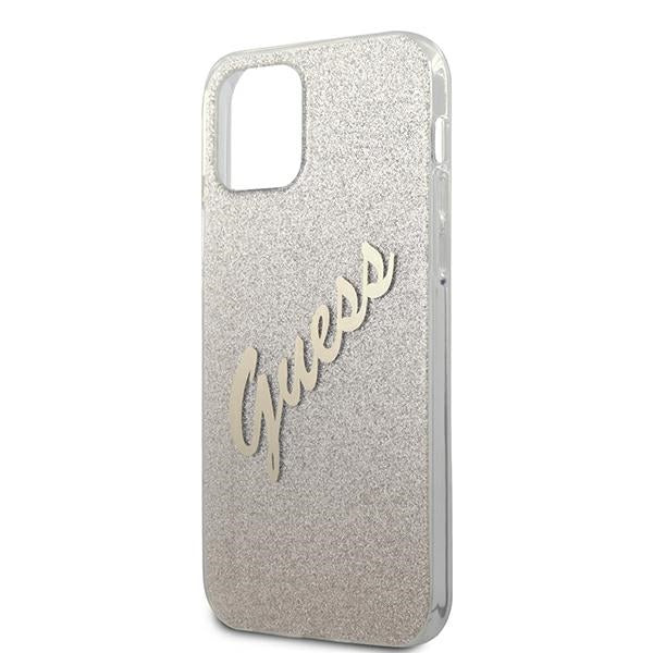 Guess GUHCP12MPCUGLSGO iPhone 12/12 Pro 6.1’’ gold/gold hardcase Glitter Gradient Script - Cell phone cases