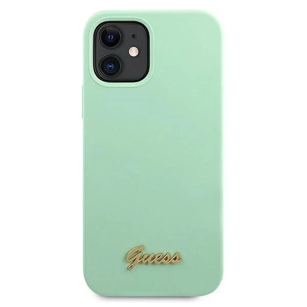Guess GUHCP12SLSLMGGN iPhone 12 mini 5.4’’ green/green hardcase Metal Logo Script - Cell phone cases