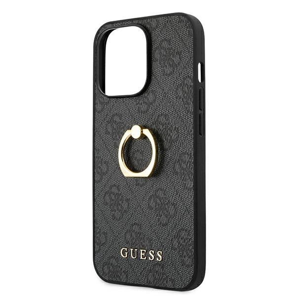 Guess GUHCP13L4GMRGR iPhone 13 Pro / 13 6.1’’ grey/grey hardcase 4G with ring stand - Cell phone cases