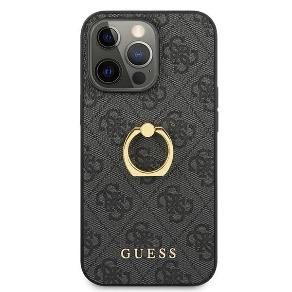 Guess GUHCP13L4GMRGR iPhone 13 Pro / 13 6.1’’ grey/grey hardcase 4G with ring stand - Cell phone cases