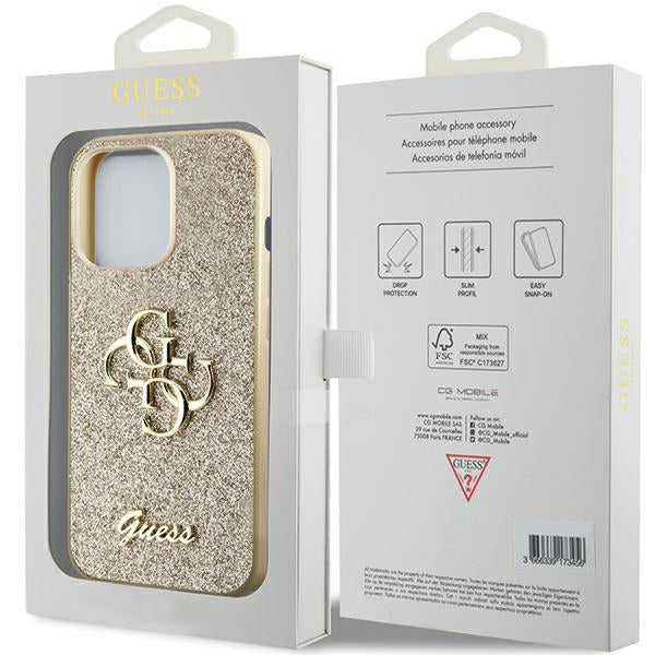 Guess GUHCP13LHG4SGD case for iPhone 13 Pro / 13 - gold Glitter Script Big 4G - Cell phone cases and covers<<<HurtelXML