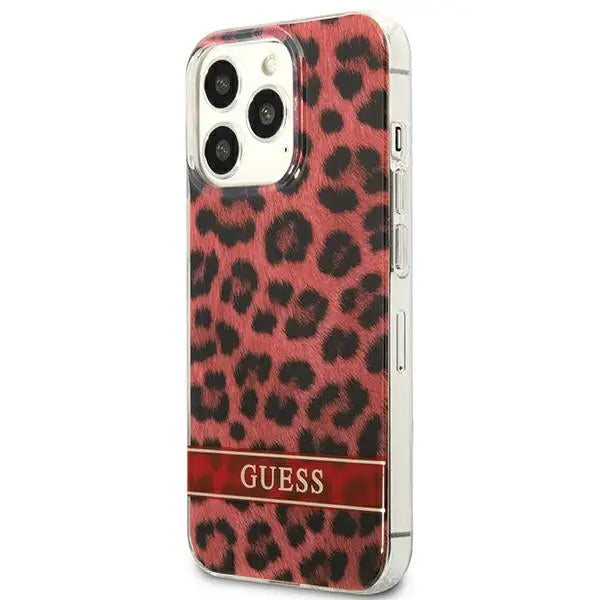 Guess GUHCP13LHSLEOR iPhone 13 Pro / 13 6.1’’ red/red hardcase Leopard - Cell phone cases and covers<<<HurtelXML