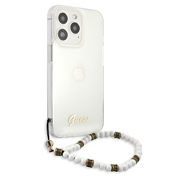 Guess GUHCP13LKPSWH iPhone 13 Pro / 13 6.1’’ Transparent Hardcase White Pearl - Cell phone cases and covers<<<HurtelXML