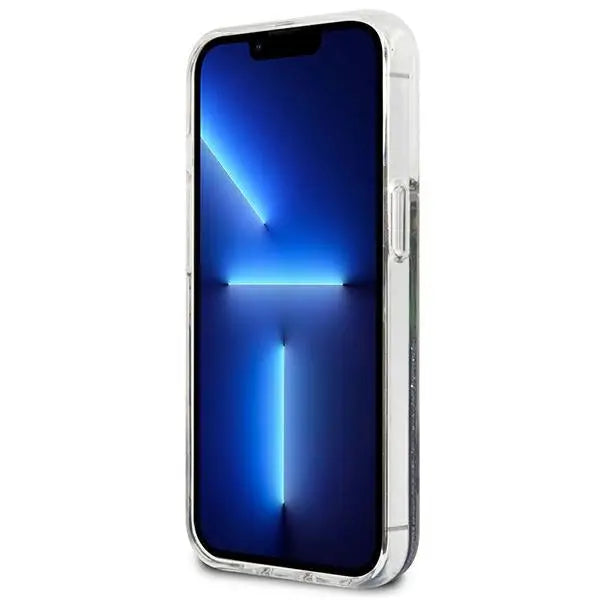 Guess GUHCP13LLFLSB iPhone 13 Pro / 13 6.1’’ blue/blue hardcase Flower Liquid Glitter - Cell phone cases