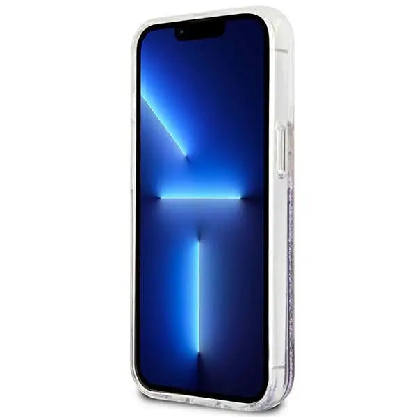 Guess GUHCP13LLFLSU iPhone 13 Pro / 13 6.1’’ purple/purple hardcase Flower Liquid Glitter - Cell phone cases