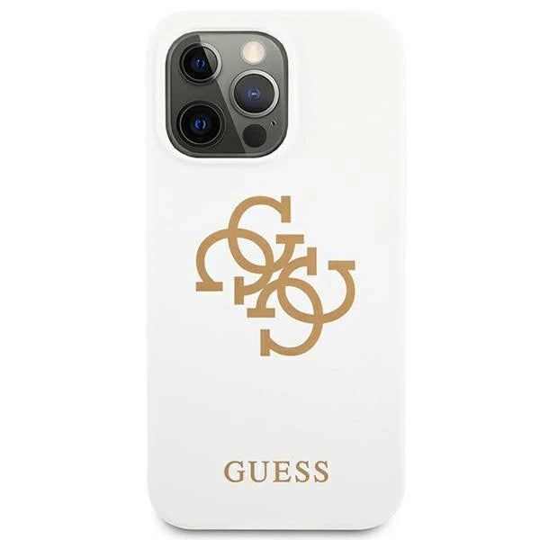 Guess GUHCP13LLS4GGWH iPhone 13 Pro / 13 6,1’’ biały/white hard case Silicone 4G Logo - Cell phone cases
