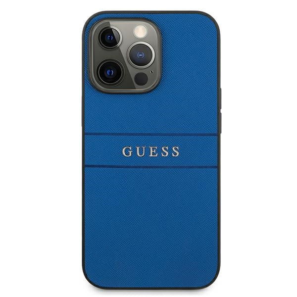 Guess GUHCP13LPSASBBL iPhone 13 Pro / 13 6.1’’ blue/blue Saffiano Strap - Cell phone cases and covers<<<HurtelXML