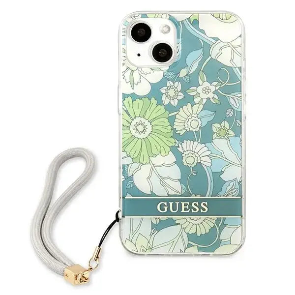 Guess GUHCP13MHFLSN iPhone 13 6.1’’ green/green hardcase Flower Strap - Cell phone cases and covers<<<HurtelXML
