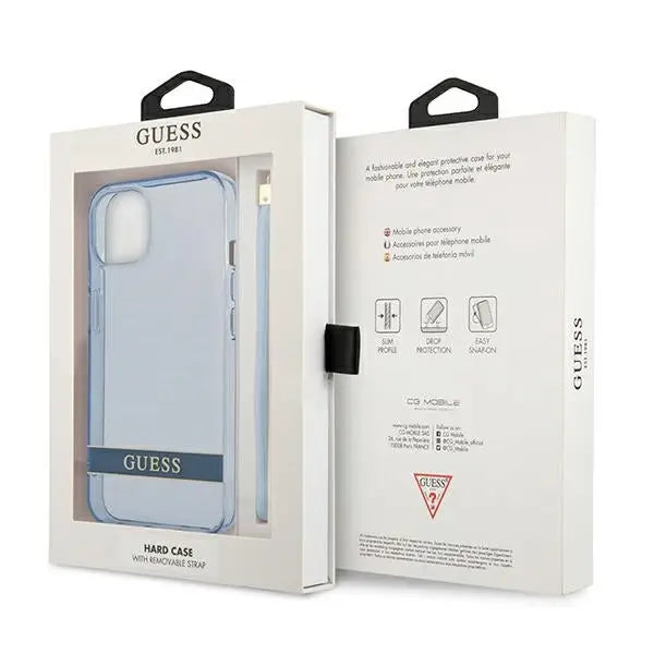 Guess GUHCP13MHTSGSB iPhone 13 6.1 ’blue / blue hardcase Translucent Stap - Cell phone cases and covers<<<HurtelXML