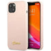 Guess GUHCP13MLSLMGLP iPhone 13 6.1’’ light pink/light pink hardcase Silicone Script Gold Logo - Cell phone cases