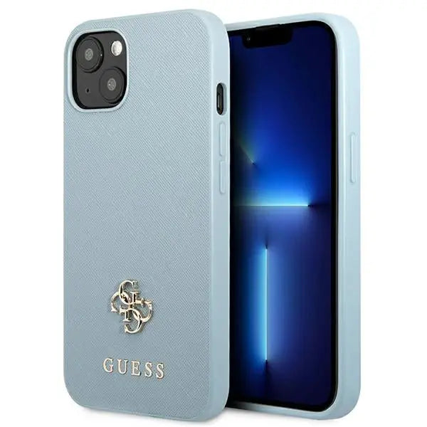 Guess GUHCP13MPS4MB iPhone 13 6.1’’ blue/blue hardcase Saffiano 4G Small Metal Logo - Cell phone cases
