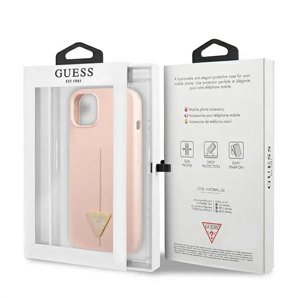 Guess GUHCP13MSLTGP iPhone 13 6.1’’ pink/pink hardcase Silicone Triangle - Cell phone cases and covers<<<HurtelXML