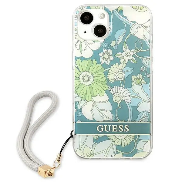 Guess GUHCP13SHFLSN iPhone 13 mini 5.4’’ green/green hardcase Flower Strap - Cell phone cases and covers<<<HurtelXML