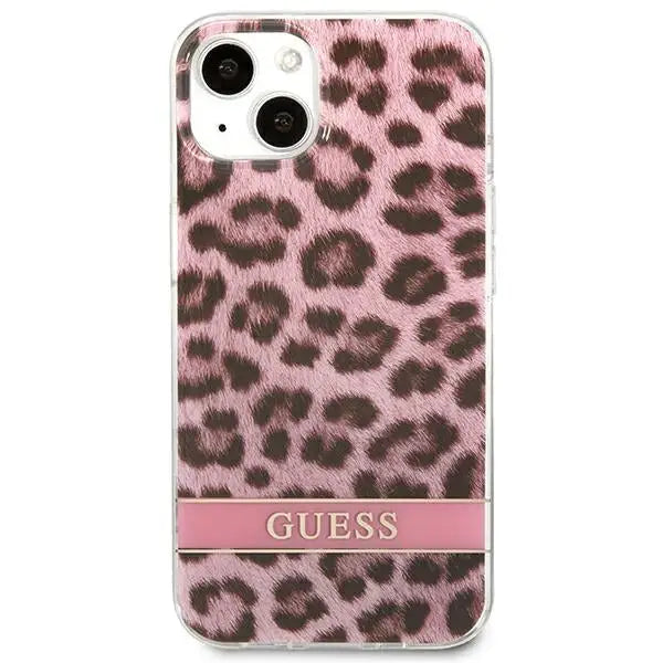 Guess GUHCP13SHSLEOP iPhone 13 mini 5.4’’ pink/pink hardcase Leopard - Cell phone cases and covers<<<HurtelXML