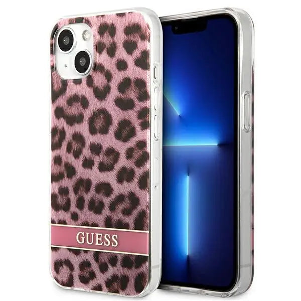 Guess GUHCP13SHSLEOP iPhone 13 mini 5.4’’ pink/pink hardcase Leopard - Cell phone cases and covers<<<HurtelXML