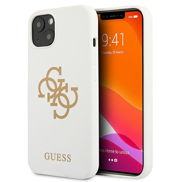 Guess GUHCP13SLS4GGWH iPhone 13 mini 5.4’’ white/white hard case Silicone 4G Logo - Cell phone cases